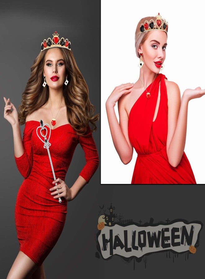 JcHrmers Halloween Queen Costume Include Queen Crown and Necklace for Women Movie Character Dress Up - Image 5